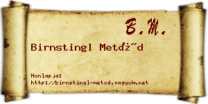 Birnstingl Metód névjegykártya